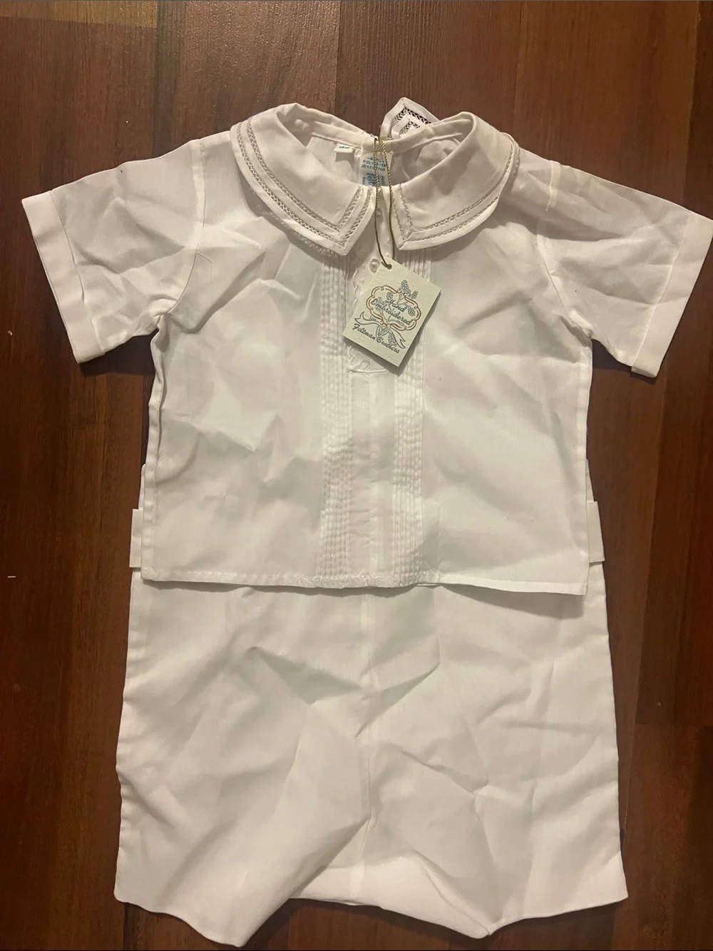 Feltman Brothers Hand Embroidered Christening Short Set Size 12 Months